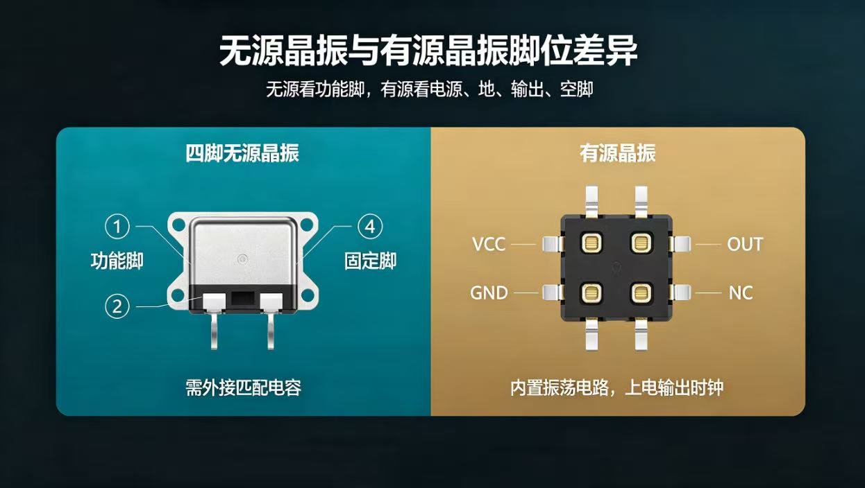 3225無源晶振引腳定義與貼片晶振腳位識別指南 3225無源晶振引腳定義與貼片晶振腳位識別指南